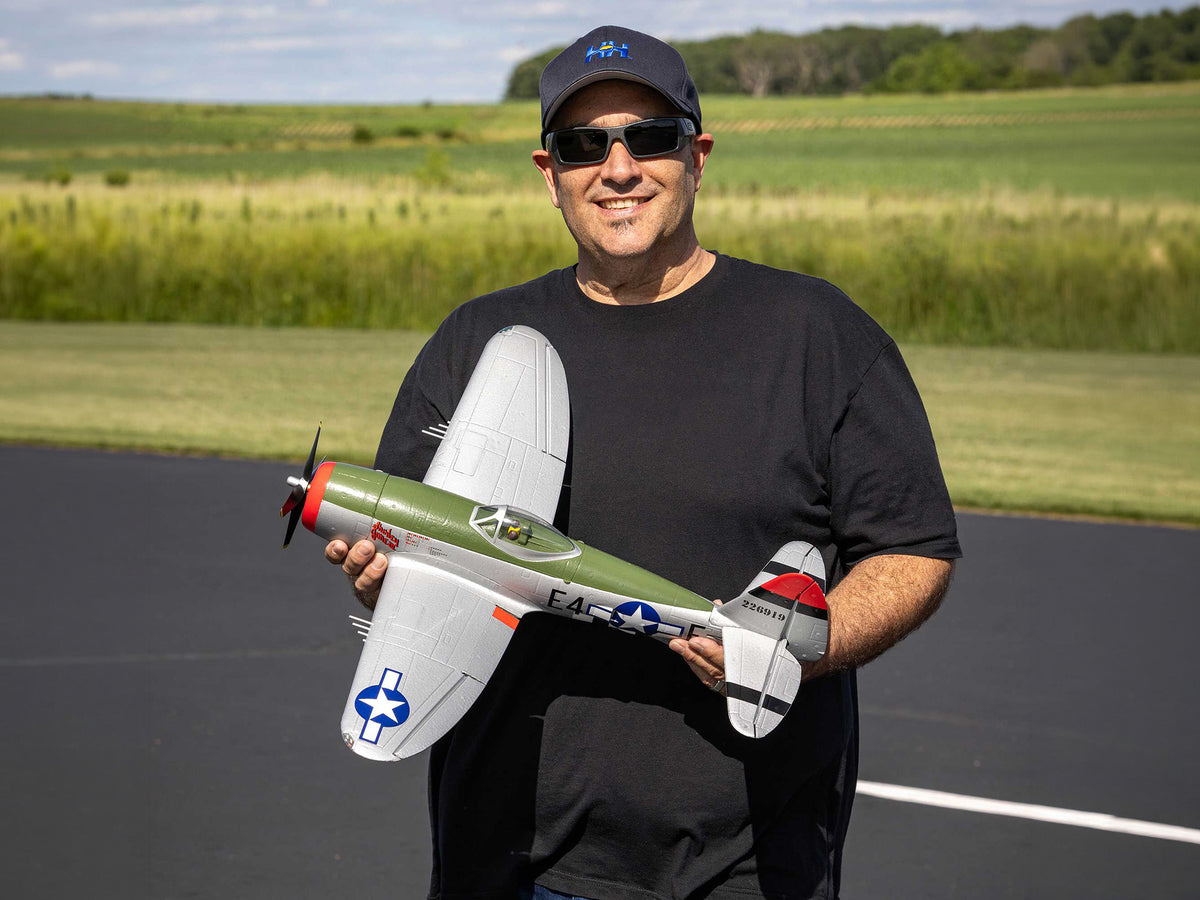 E-Flite Micro P-47 Thunderbolt BNF Basic with AS3X+ & SAFE Select EFL07050