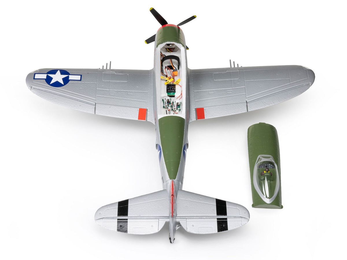 E-Flite Micro P-47 Thunderbolt BNF Basic with AS3X+ & SAFE Select EFL07050