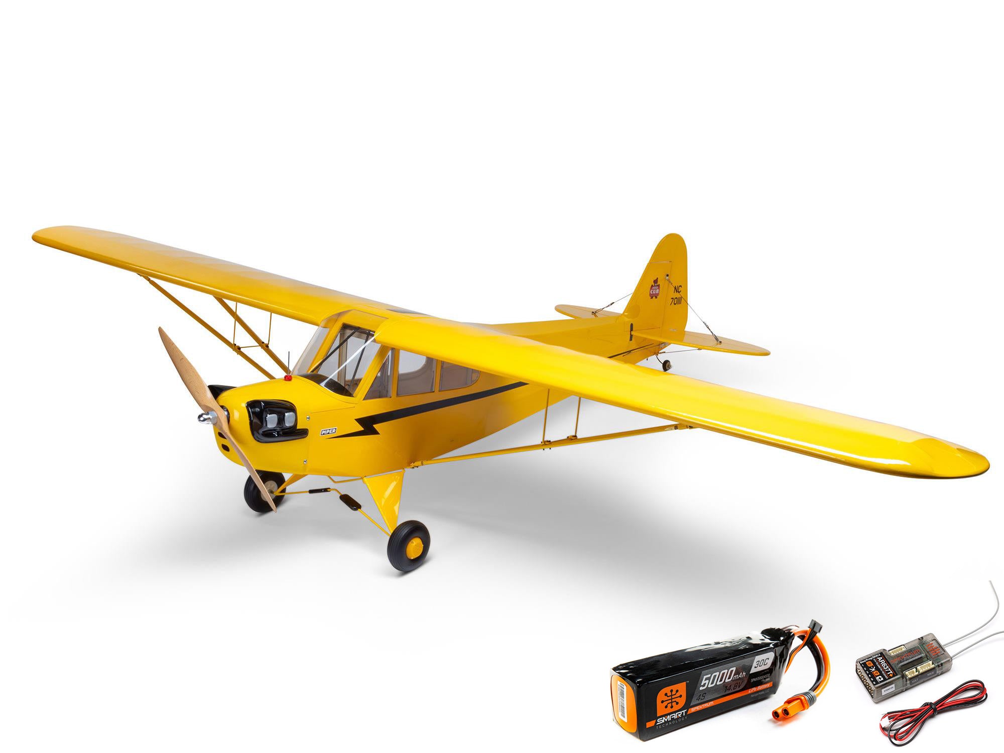 Hangar 9 J-3 Cub 10cc EP PNP 82.5" with Receiver and Battery Combo HAN5175CEP