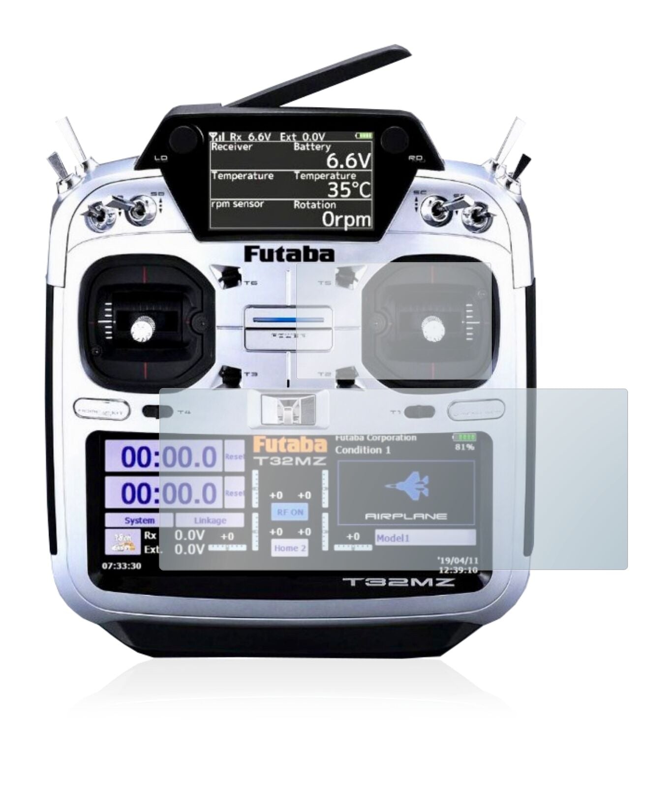 BROTECT AirGlass Glass Screen Protector & Anti-Fingerprint for Futaba 32MZ Main Screen