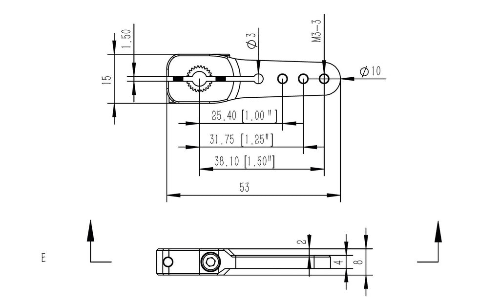 CHASERVO H/D Servo Arm 1.5" (8mm T25 output) CHA082538