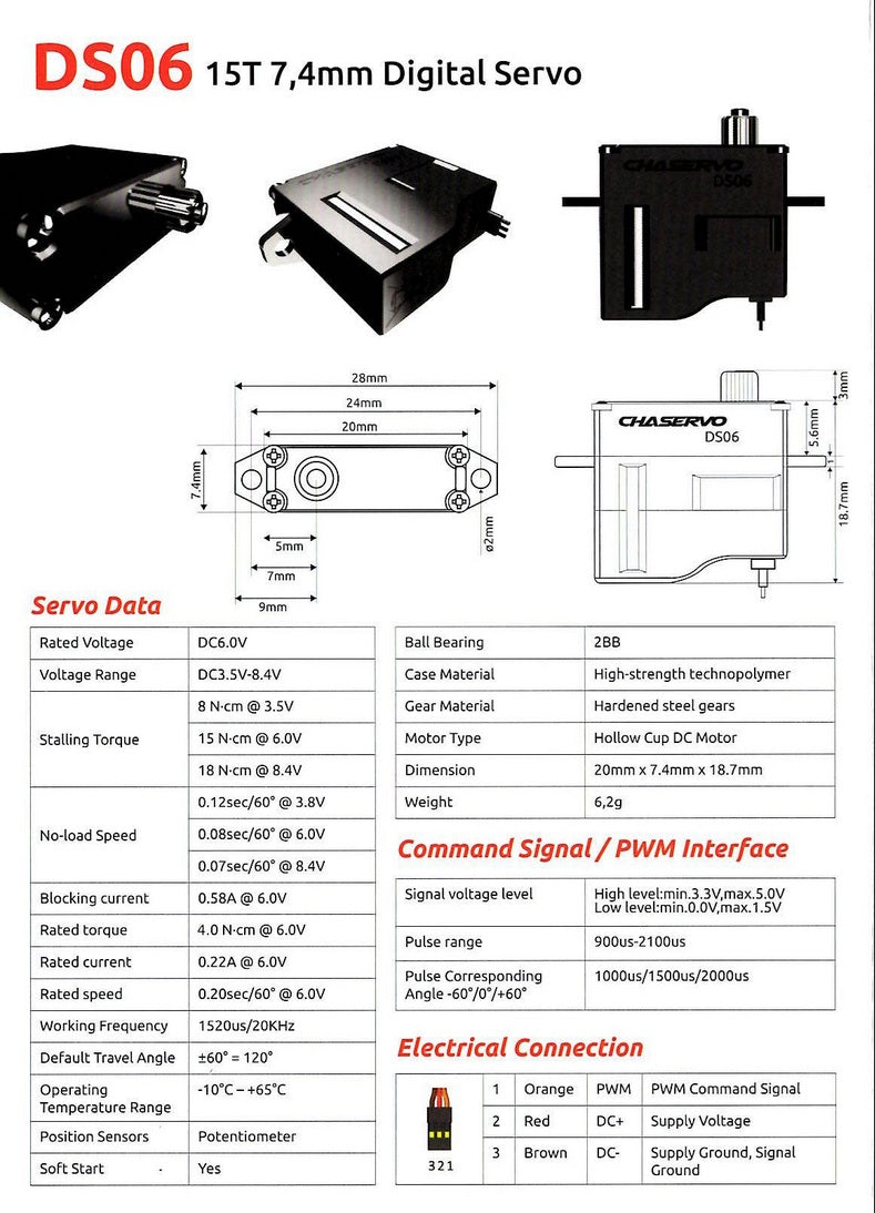 CHASERVO DS06 Micro Servo DS06