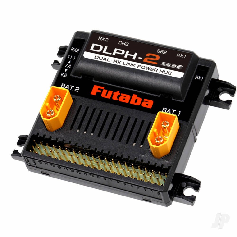 DLPH-2 Futaba Dual Rx Intelligent Power Hub (Dual Battery & Gyro Capable)