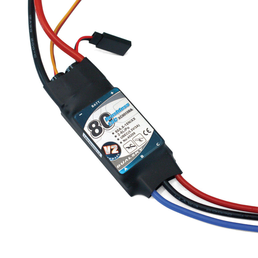 Dualsky XC8018BA V2 ESC 80A (2-6 Lipo) DUA035