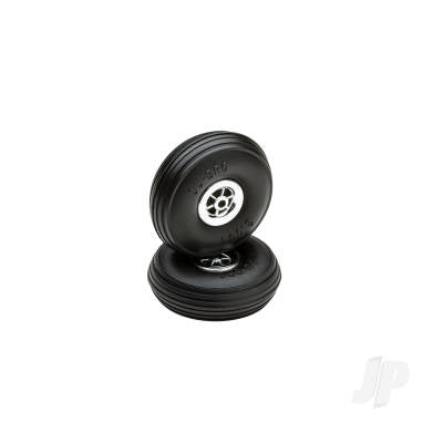 Dubro 2in Diameter Chrome Treaded Wheels (2 pcs) DUB200TC