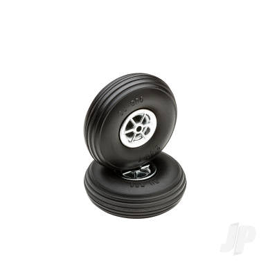 Dubro 2-1/2in Diameter Chrome Treaded Wheels (2 pcs) DUB250TC