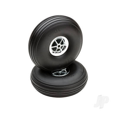 Dubro 3-1/4in Diameter Chrome Treaded Wheels (2 pcs) DUB325TC