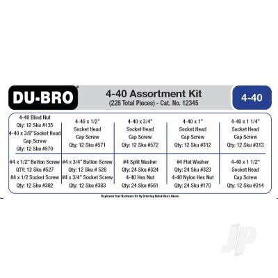 Dubro 4-40 Hardware Assortment Kit (228 pcs set) DUBAK101