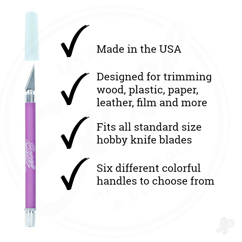 Excel K18 Grip-On Knife with Safety Cap, Purple (Carded) EXL16025