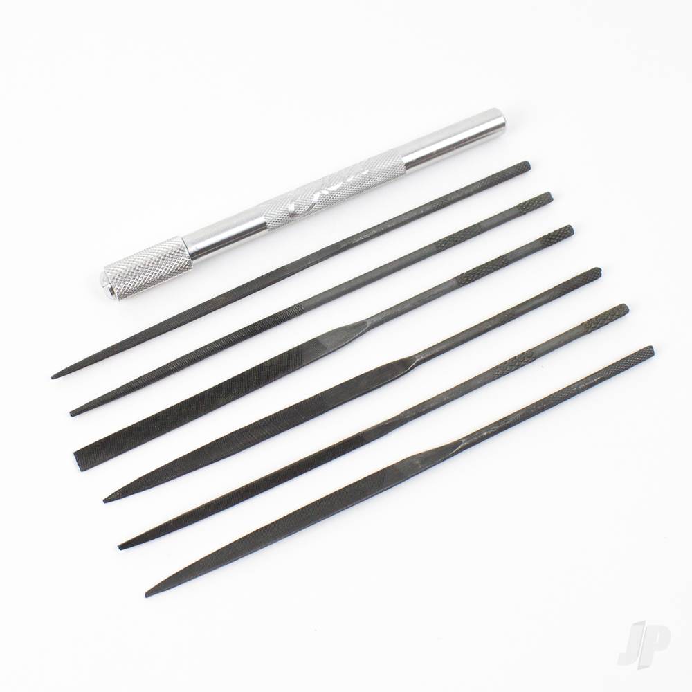 Excel Assorted File Set with Handle, Cut #2 with Square, Round, Halfround, Equaling, Knife and Flat (6pcs) (Carded) EXL55668