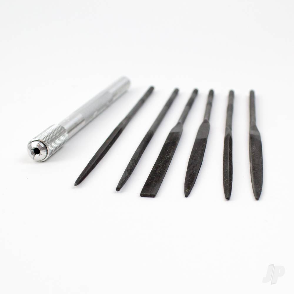 Excel Assorted File Set with Handle, Cut #2 with Square, Round, Halfround, Equaling, Knife and Flat (6pcs) (Carded) EXL55668