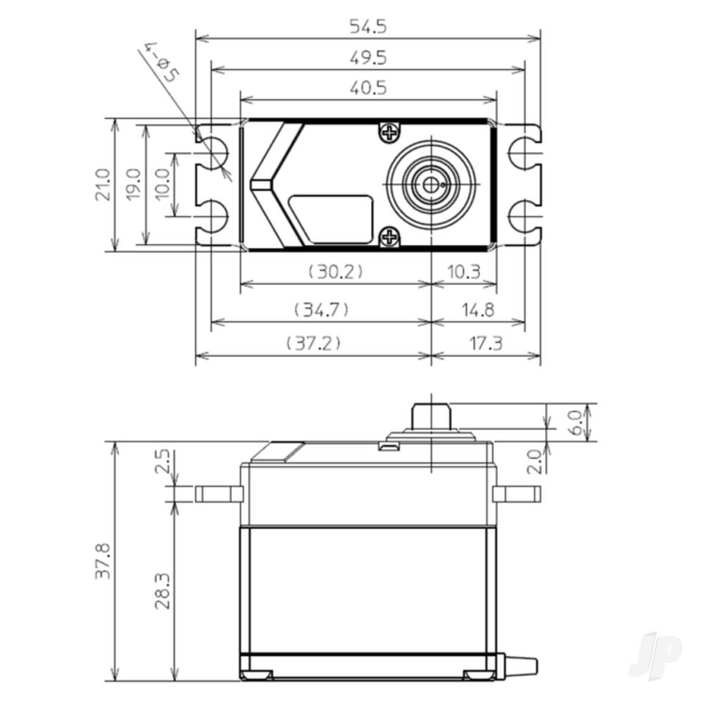 Futaba HPS-H701 Standard Brushless Servo PWM/S.BUS2 40.0kg/0.07s 4.8V - 7.4V FUT05102721-3  Dimensions