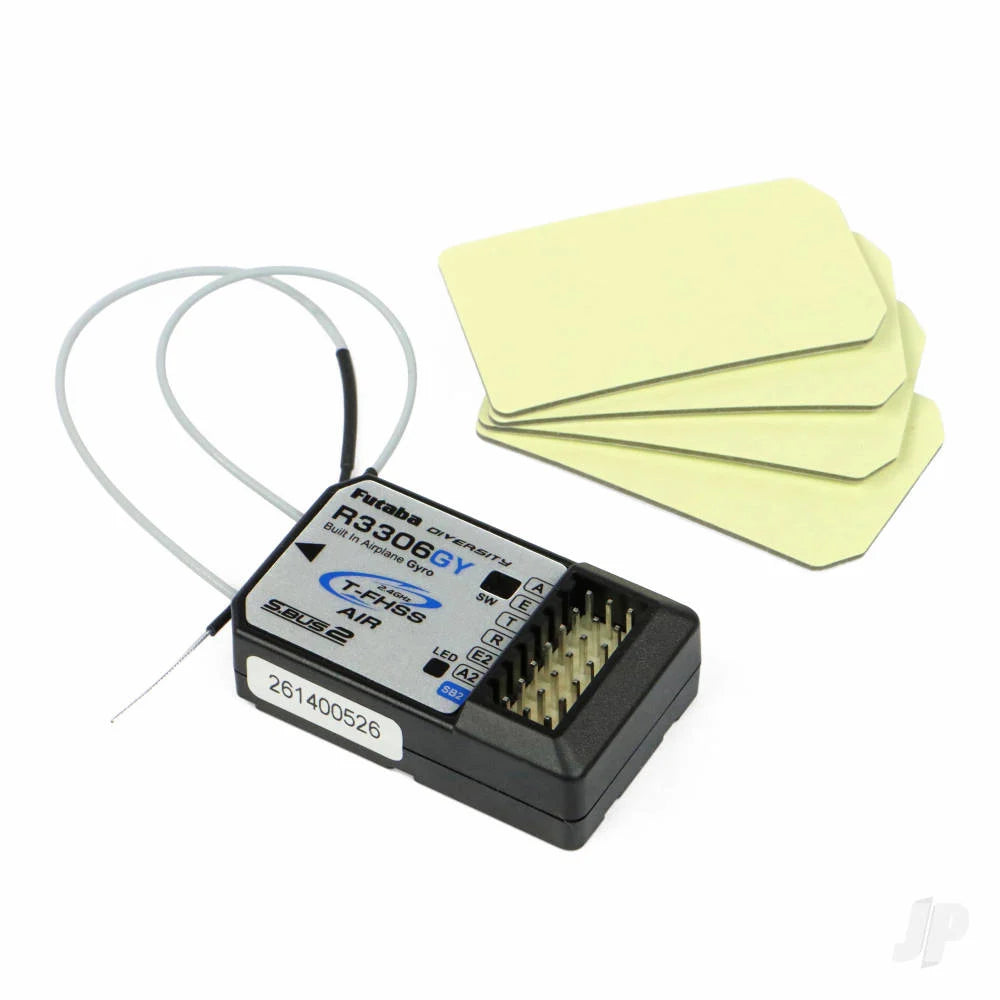 Futaba R3306GY Six (Expandable) Channel T-FHSS Receiver / 6-axis Fixed-wing Gyro with S.Bus2 Output FUT05102766-3