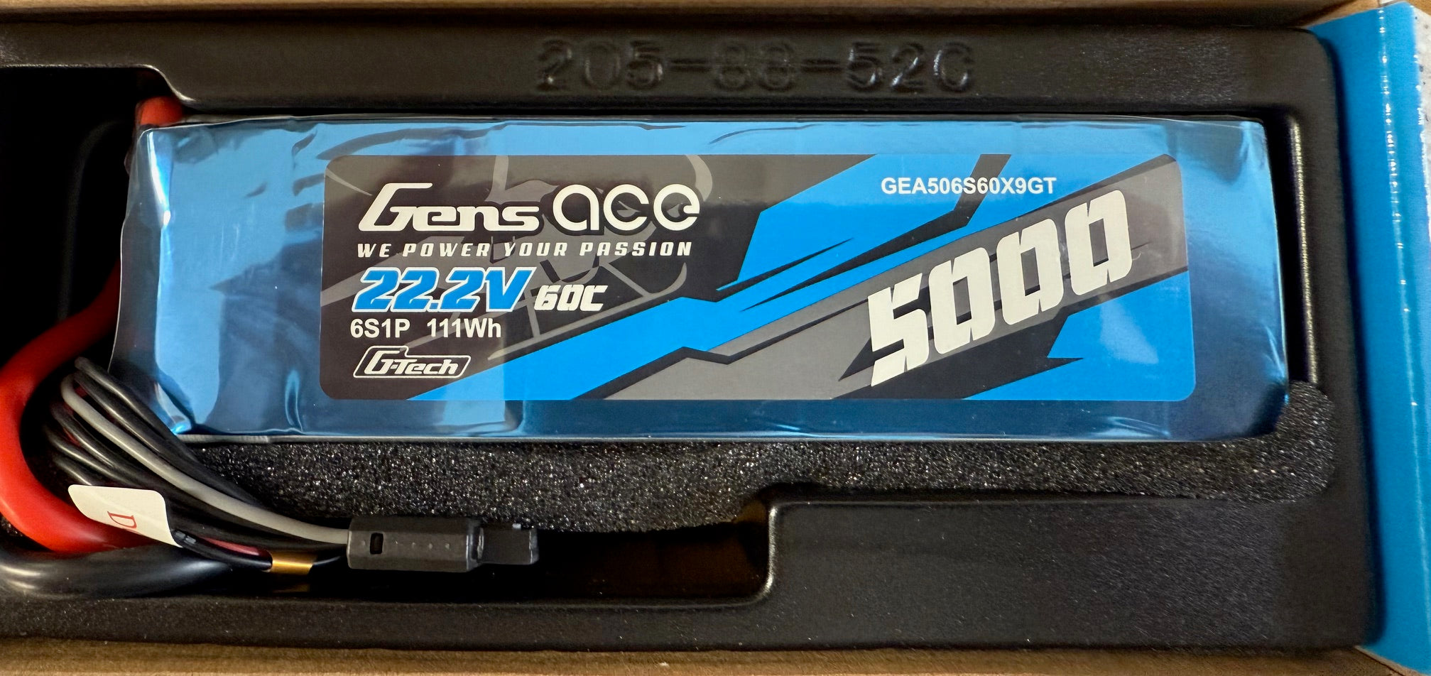 Gens Ace Li-Po G-Tech 6S 22.2V 5000mAh 60C with XT90 GT6S5000-60X9