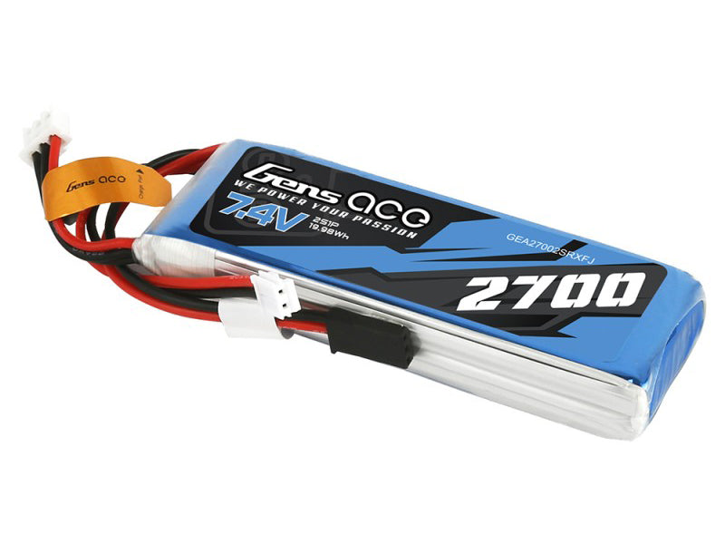 Gens Ace Li-Po 2S 7.4V 2700mAh Rx with Futaba G2S2700-RX