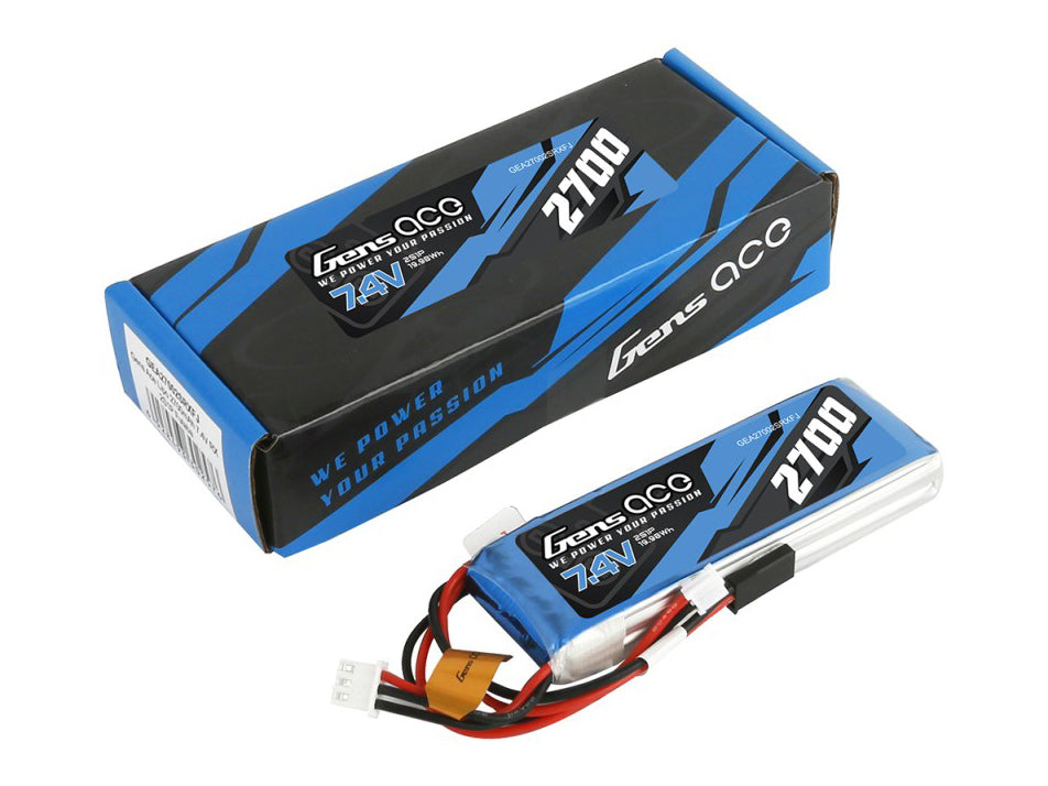 Gens Ace Li-Po 2S 7.4V 2700mAh Rx with Futaba G2S2700-RX