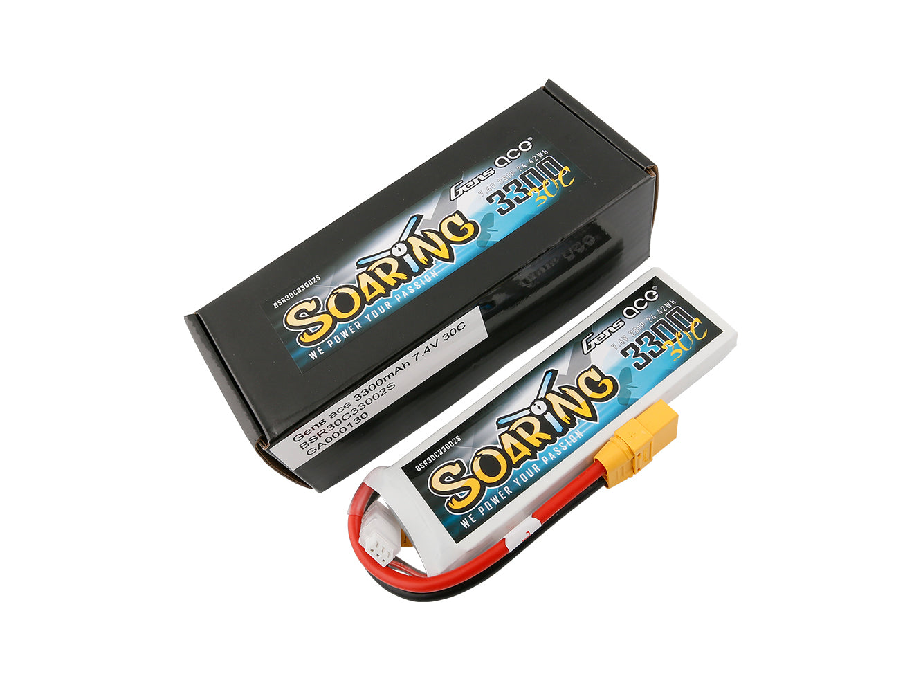 Gens Ace Li-Po 2S 7.4V 3300mAh 30C Soaring with XT90 G2S3300-30X9