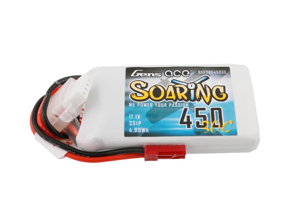 Gens Ace Li-Po 3S 11.1V 450mAh 30C Soaring with BEC G3S0450-30B