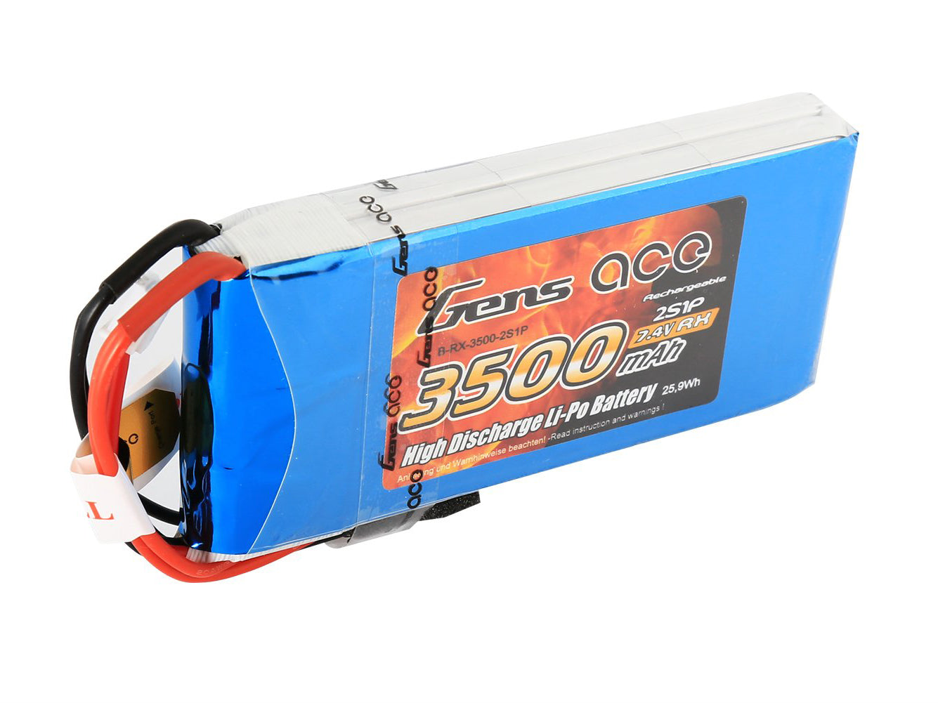 Gens Ace LiPo 2S 7.4V 3500mAh Rx with Futaba G2S3500-RX