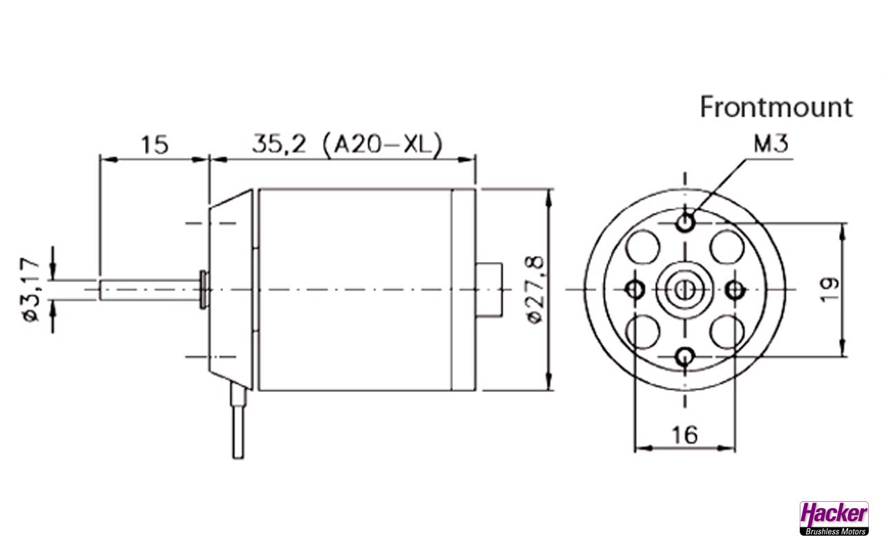 Hacker A20-12 XL EVO kv1039 Brushless Motor 97800010
