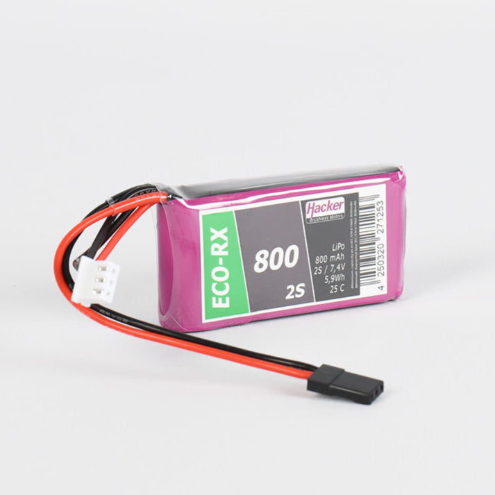 Hacker TF LiPo ECO-RX 800mAh 7.4v 2 Cell LiPo Battery 90800216