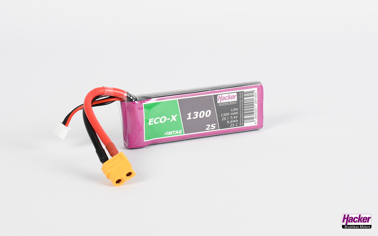 Hacker TopFuel ECO-X 2S 1300mAh 25C LiPo Battery XT60 MTAG 91300241