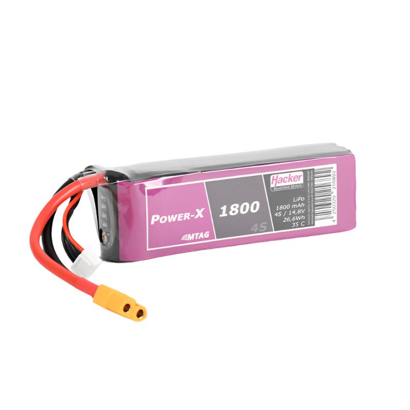 Hacker TopFuel Power-X 4S 1800mAh 35C LiPo Battery With MTAG 91800461