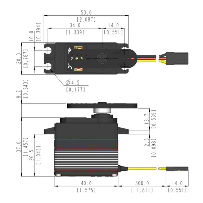 Hitec D954SW Standard Digital Coreless Servo 68g 29kg/0.12s 4.8V - 7.4V 2221018