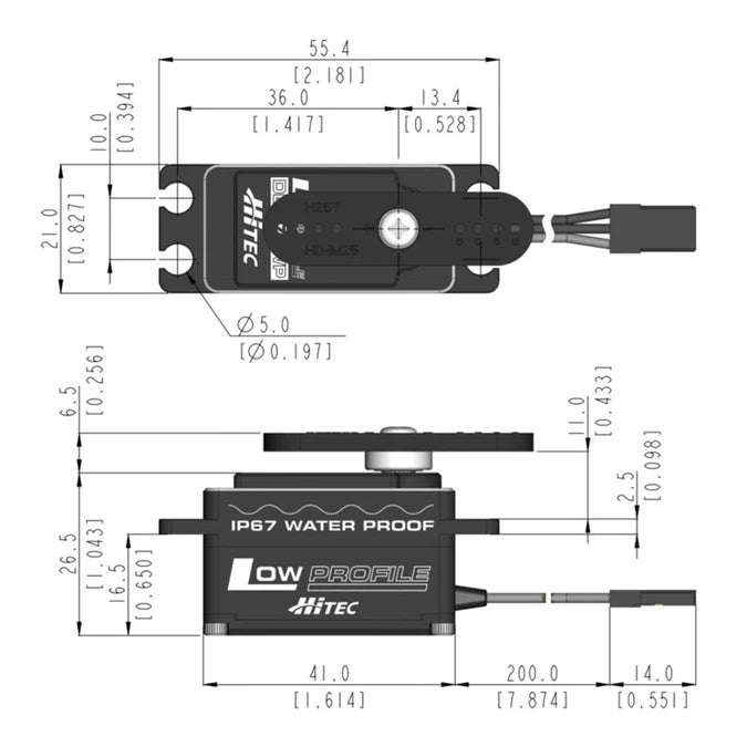 Hitec DB777WP Low Profile Digital Brushless Servo 68g 11.0kg/0.06s 6.0V - 7.4V 2221301