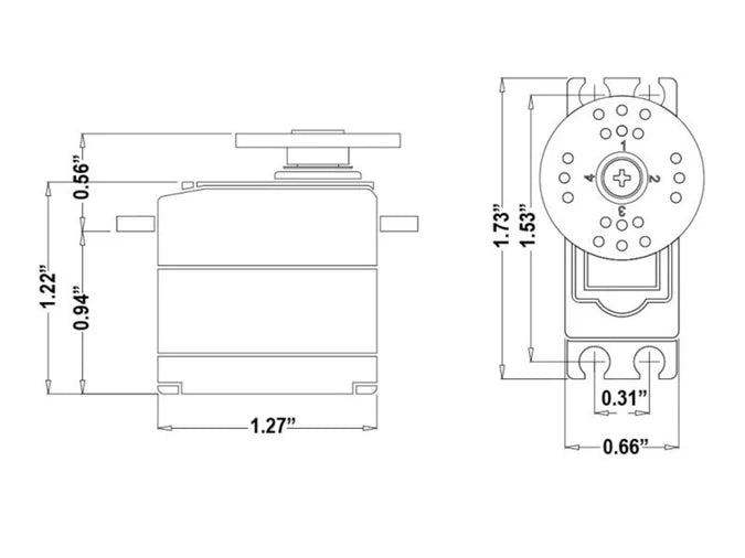 Hitec HS-225BB Mini Analogue Cored Servo 27g 4.8kg/0.11s 4.8V - 6.0V 2212010