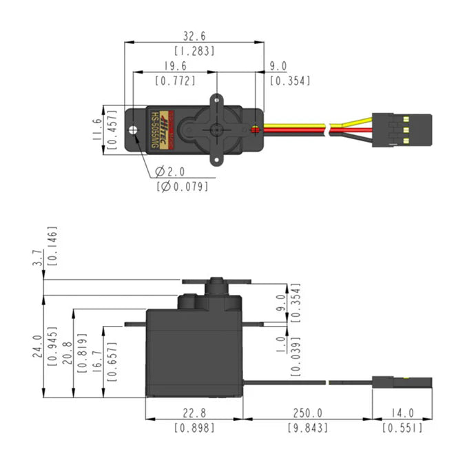 Hitec HS-5055MG Ultra Micro Digital Cored Servo 9.5g 1.6kg 0.17s 4.8V - 6.0V 2216520 