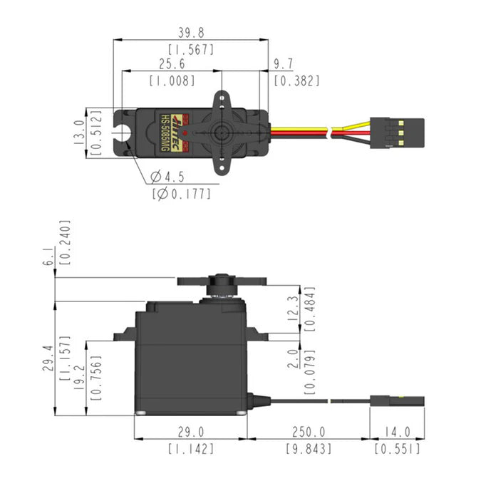 Hitec HS-5085MG Micro Digital Cored Servo 21.9g 4.3kg/0.13s 4.8V - 6.0V 2216550