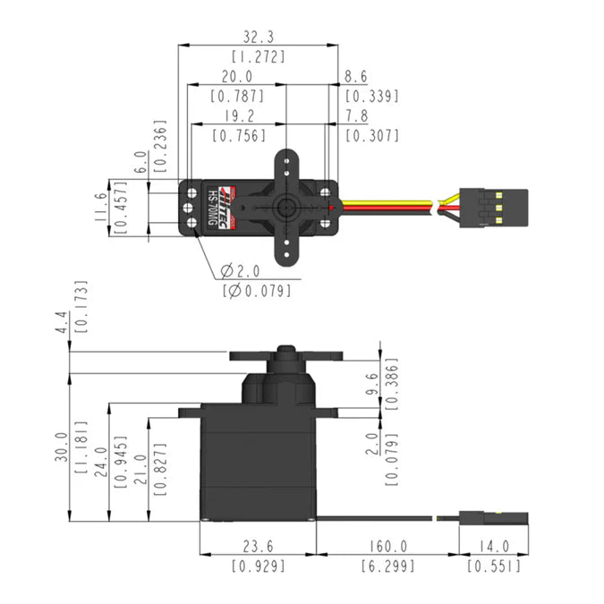 Hitec HS-70MG Ultra Micro Analogue Cored Servo 14.2g 3kg/0.14s 4.8V - 6.0V 2212122