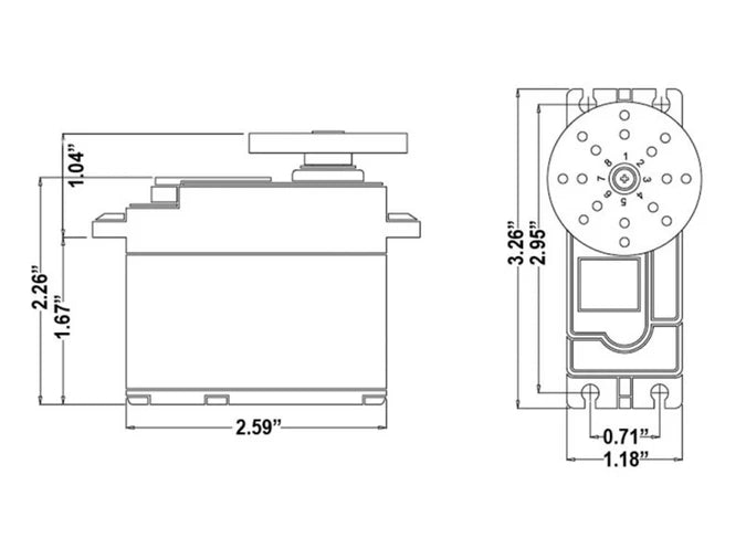 Hitec HS-805BB Giant Analogue Cored Servo 152g 24.7kg/0.14s 4.8V - 6.0V 2214530