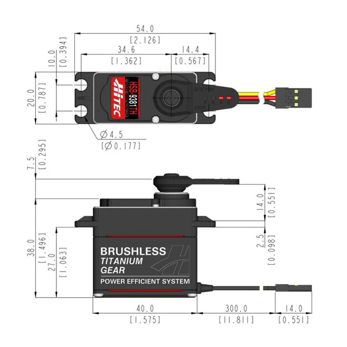 Hitec HSB-9381TH Standard Digital Brushless Servo 72g 34kg/0.14s 6.0V - 7.4V 2220881