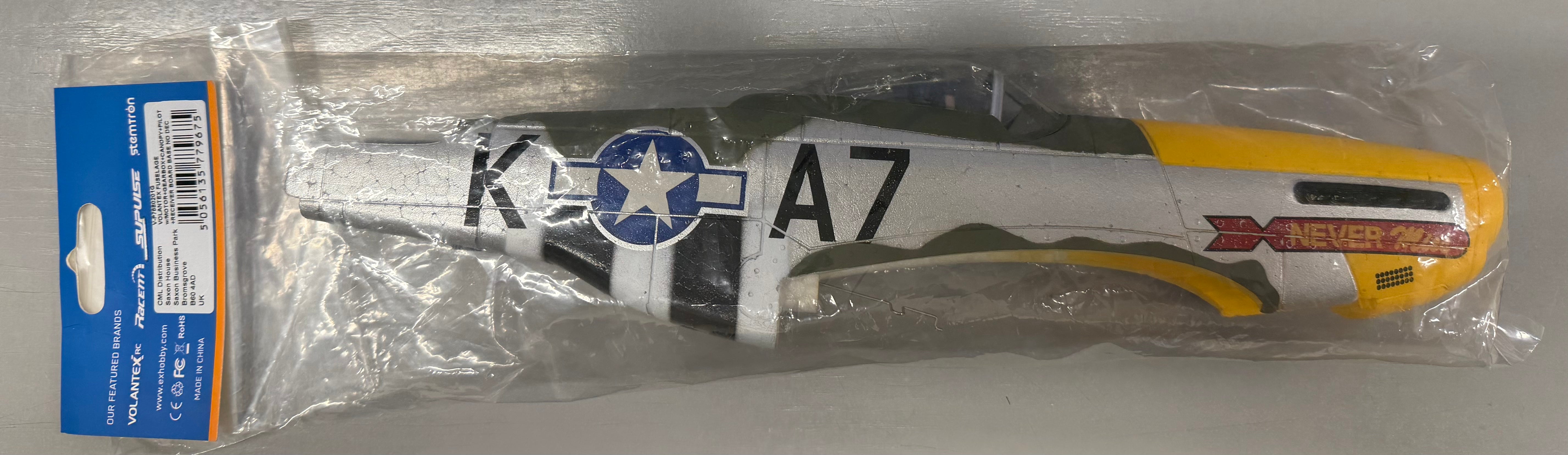 VOLANTEX P-51D MUSTANG GREEN FUSELAGE WITH MOTOR, BOX, CANOPY AND RECEIVER BOARD 768-2 V-P7680201G