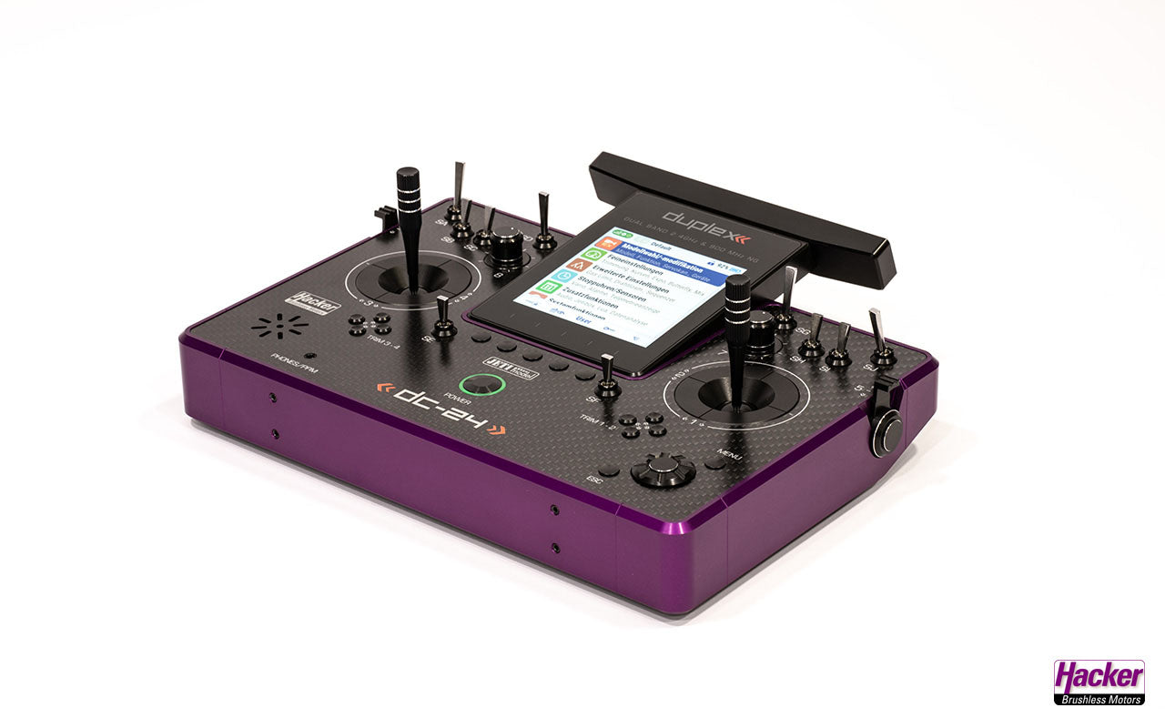 Jeti Duplex 2.4 EX DC24 II Carbon Line Purple Multi Mode Transmitter with REX12 Assist Receiver