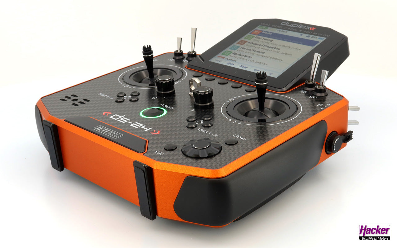 Jeti Duplex 2.4 EX DS24 II Carbon Line Orange Multi Mode Transmitter with REX12 Receiver