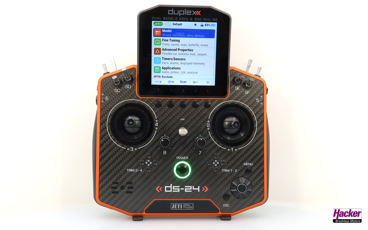 Jeti Duplex 2.4 EX DS24 II Carbon Line Orange Multi Mode Transmitter with REX12 Receiver