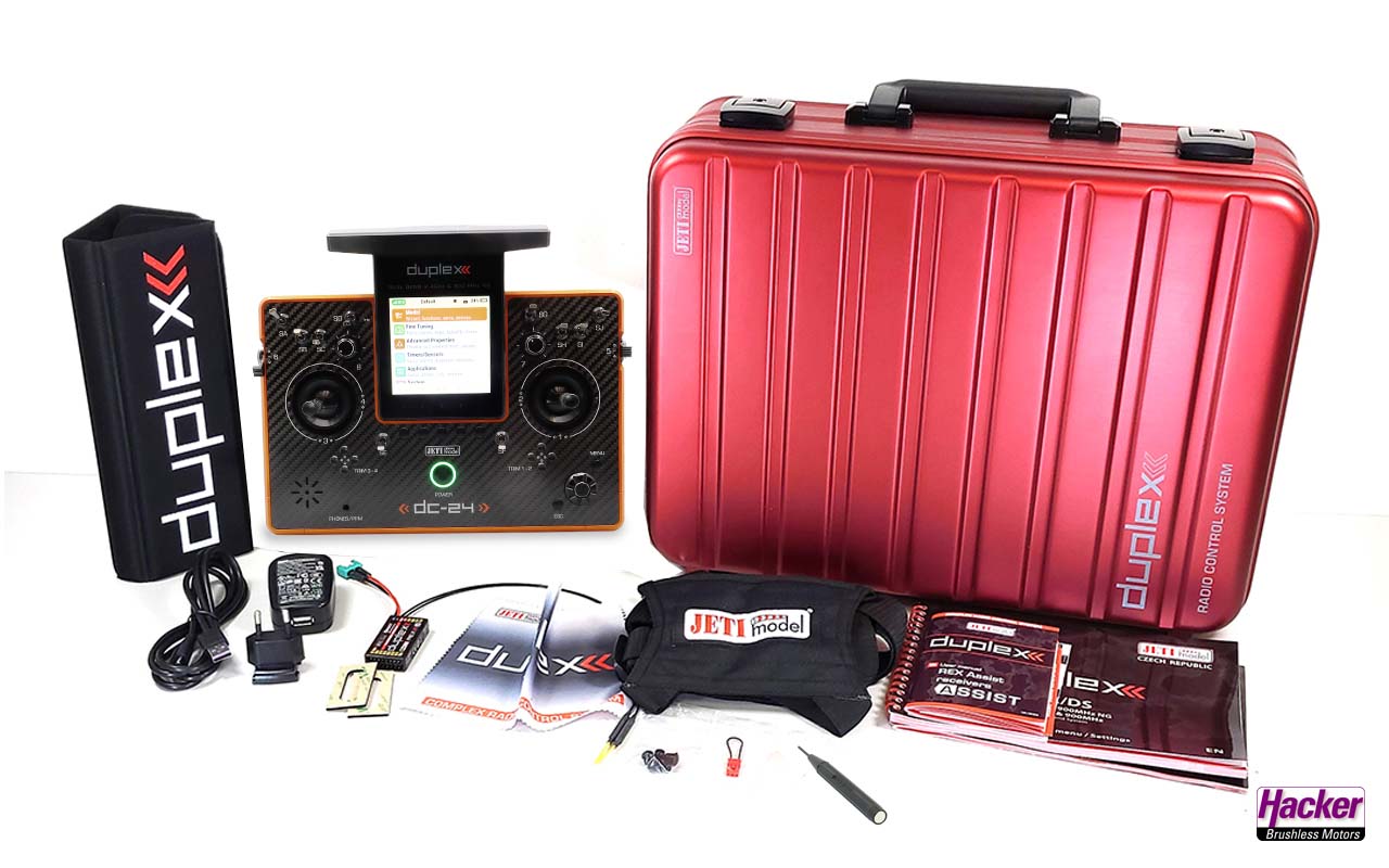 Jeti Duplex Tray Transmitter DC-24 II Rev.2 - Carbon Line Purple DC24 with REX 12 Assist Receiver & Case