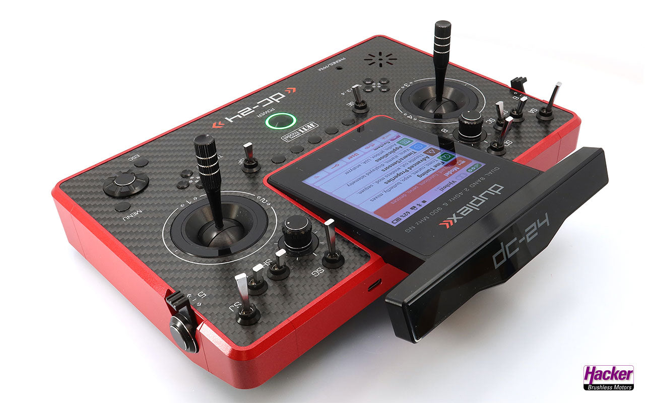 Jeti Duplex Tray Transmitter DC-24 II Rev.2 - Carbon Line Ruby DC24 with REX 12 Assist Receiver & Case