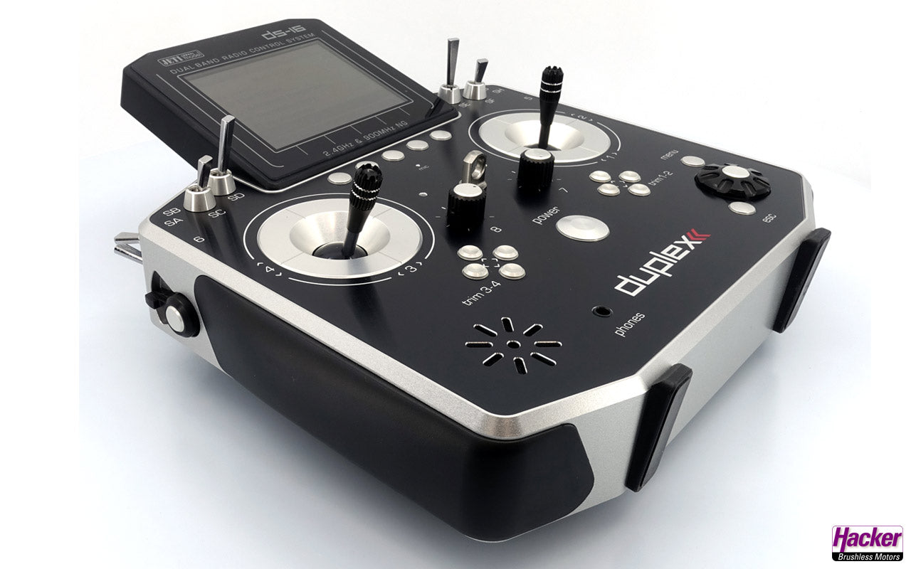 Jeti Duplex DS-16 Mk2 NG Carbon Line Silver Transmitter Multimode DS16 with Rex 10 Receiver