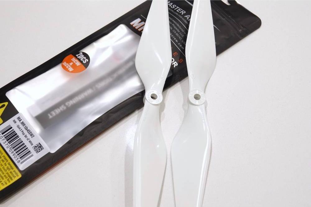 Master Airscrew 10 x 4.5" MR Propeller Set (x2) - White MASMR10X45SW2