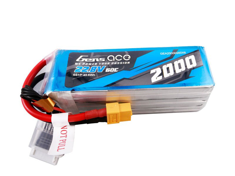 Gens Ace Li-Po HV 6S 22.8V 2000mAh 60C with XT60 G6H2000-60X6