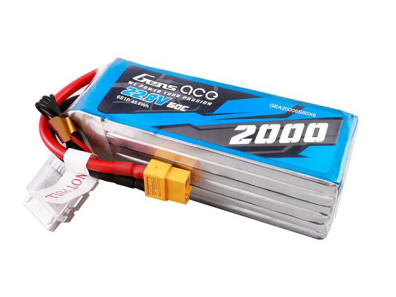 Gens Ace Li-Po HV 6S 22.8V 2000mAh 60C with XT60 G6H2000-60X6