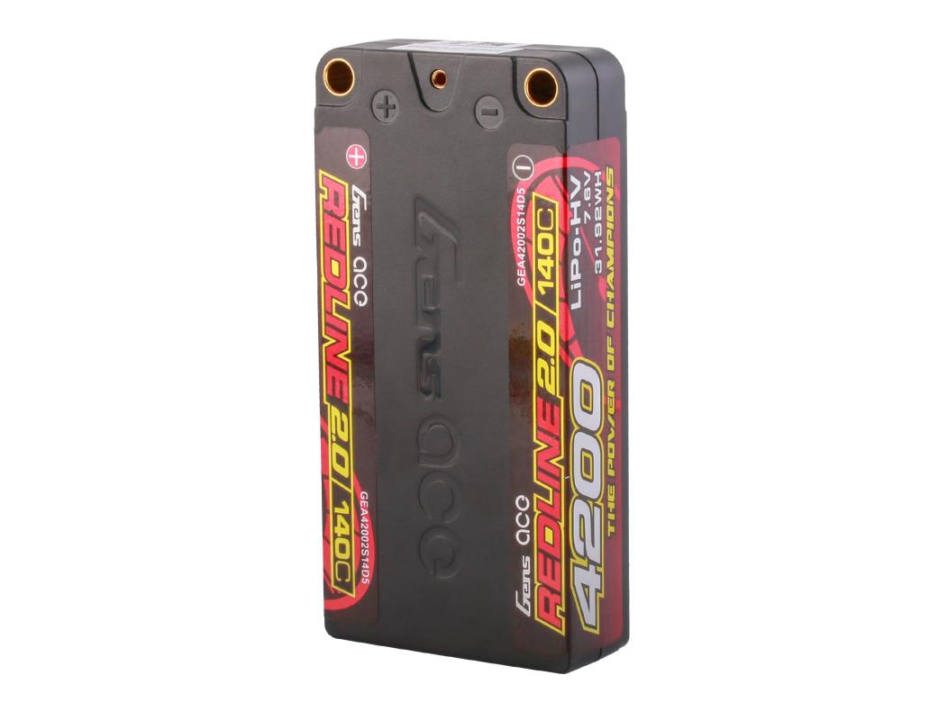 Gens Ace Li-Po HV Car Hard Case 2S1P 7.6V 4200mAh 140C RL2 Short 5mm GC2H4200S-140G5