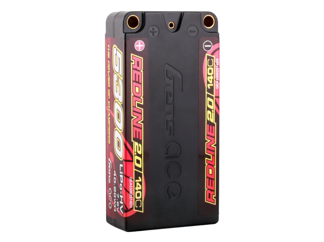 Gens Ace Li-Po HV Car Hard Case 2S2P 7.6V 5300mAh 140C RL2 Short 5mm GC2H5300S-140G5