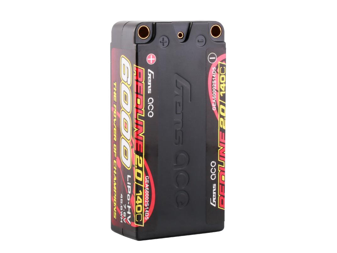 Gens Ace Li-Po HV Car Hard Case 2S2P 7.6V 6000mAh 140C RL2 Short 5mm GC2H6000S-140G5