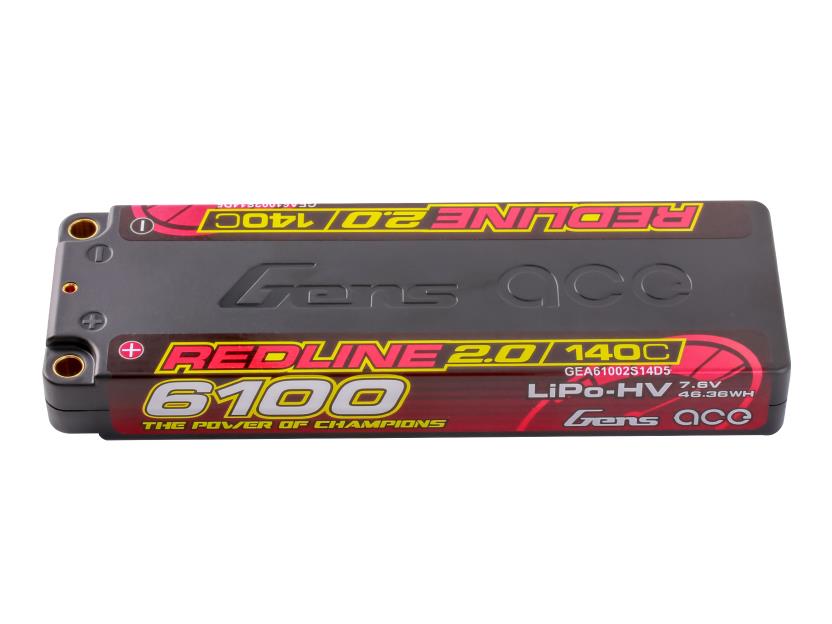 Gens Ace Li-Po HV Car Hard Case 2S1P 7.6V 6100mAh 140C RL2 with 5mm GC2H6100-140G5