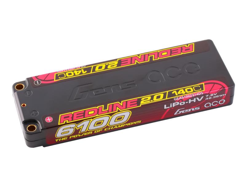 Gens Ace Li-Po HV Car Hard Case 2S1P 7.6V 6100mAh 140C RL2 with 5mm GC2H6100-140G5